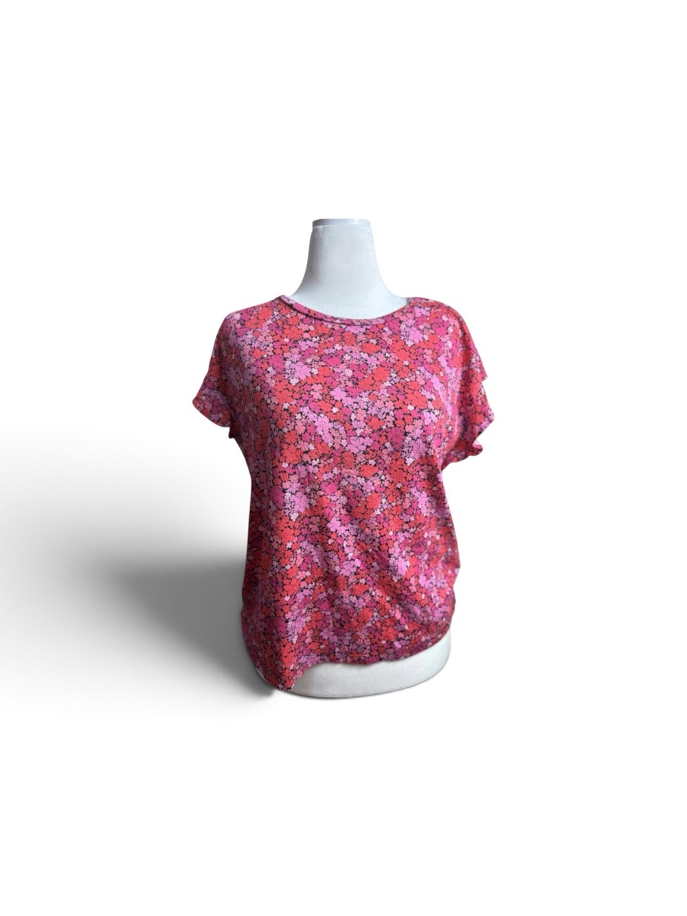 Michael Kors Pink Floral Short Sleeve Top size large